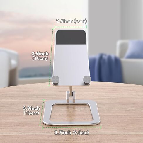Adjustable Stand for Echo Hub, Aluminum Desktop Echo Hub Stand Holder, Multiple Anti-Slip Pads, Foldable and Portable Stand Compatible with Echo Hub, Phones/Tablets Up to 13 Inches (Silver) in Saudi Arabia