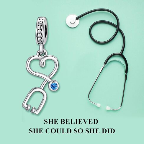 LONAGO Stethoscope Charm for Bracelet, Nursing Charm Gift for Nurse Doctor Medical Student in Kuwait