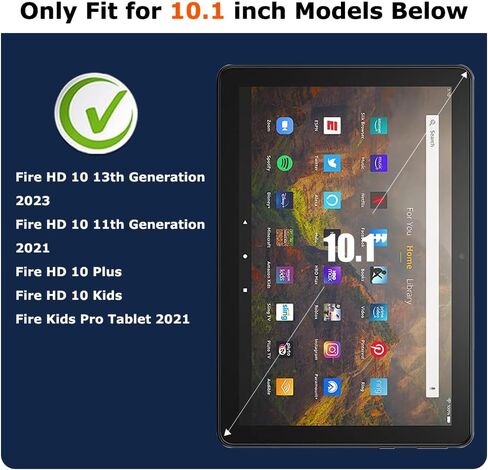 【2 PACK】 Screen Protector for All-New Amazon Fire HD 10 (2023/2021,13th/11th Generation) /Fire HD 10 Plus/HD 10 Kids/Kids Pro Tablet 2021 10.1 Inch with 9H Hardness Tempered Glass Film in Saudi Arabia