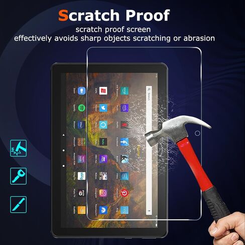 【2 PACK】 Screen Protector for All-New Amazon Fire HD 10 (2023/2021,13th/11th Generation) /Fire HD 10 Plus/HD 10 Kids/Kids Pro Tablet 2021 10.1 Inch with 9H Hardness Tempered Glass Film in Saudi Arabia
