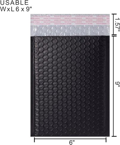 رسائل بريد فقاعية سوداء مقاس 6 × 9 بوصة (50 قطعة) in Kuwait