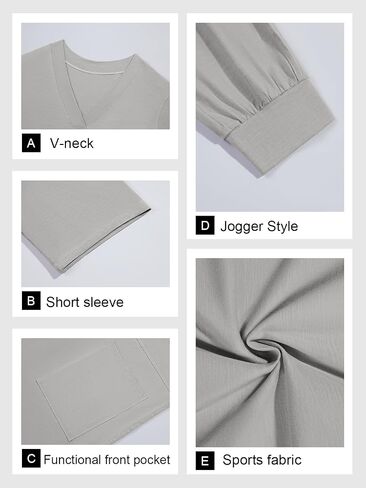 Tongmingyun Womens Casual Short Sleeve Jumpsuits Loose V Neck Jogger Long Pants Rompers with Pockets in Saudi Arabia
