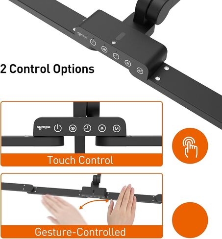 sympa LED Desk Lamp with Clamp, 2000LM Ultra Bright Large Architect Desk Lamps, 7 Brightness & 5 Colors Temperatures Dimmable Desk Light, Ajusting Lamp Angle, Gesture & Touch Control, for Home Office in Kuwait