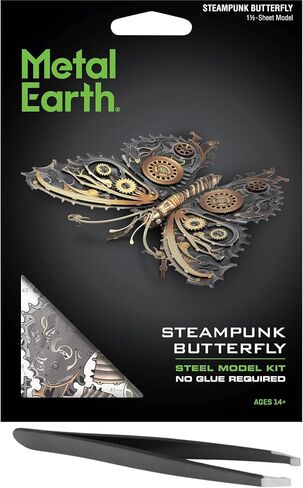 مجموعة نماذج معدنية ثلاثية الأبعاد من Fascinations Metal Earth Steampunk Butterfly ثلاثية الأبعاد مع ملاقط in Saudi Arabia