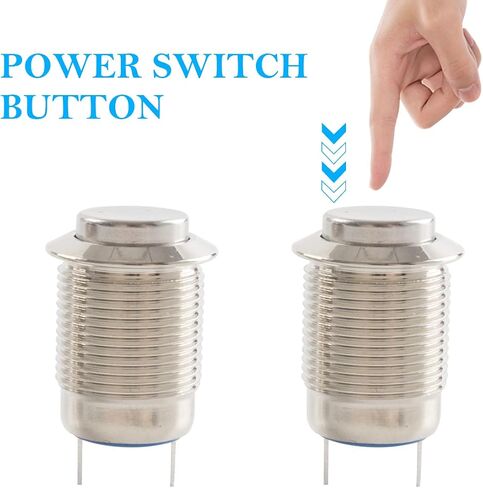 Paialu 8 Pcs 12mm Momentary Push Button Switch, 2pin N/O Waterproof Power Pushbutton - Small Round High Head Stainless Metal Start Button in Saudi Arabia