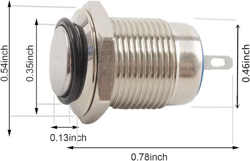 Paialu 8 Pcs 12mm Momentary Push Button Switch, 2pin N/O Waterproof Power Pushbutton - Small Round High Head Stainless Metal Start Button in Saudi Arabia
