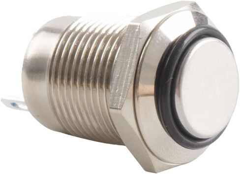 Paialu 8 Pcs 12mm Momentary Push Button Switch, 2pin N/O Waterproof Power Pushbutton - Small Round High Head Stainless Metal Start Button in Saudi Arabia