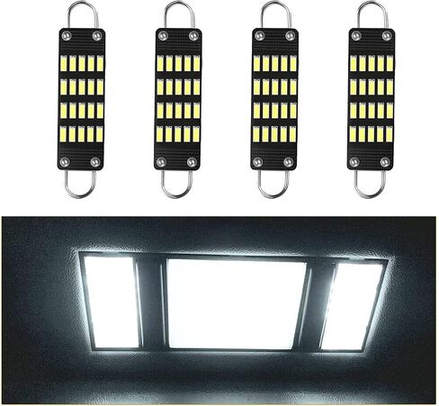 AWALITED 44 مم أبيض LED حلقة إكليل ضوء 20-SMD 4014 رقاقة مصابيح LED صلبة للسيارة الداخلية ضوء قبة خريطة ضوء الباب أضواء مجاملة 211-2 212-2 561 562 567 (حزمة من 4) in Saudi Arabia