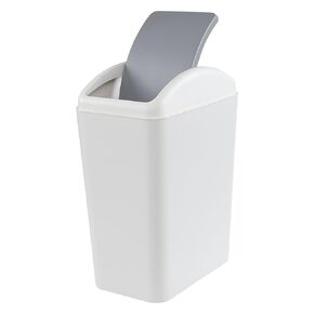 4.5 Gallon Swing Top Trash Can, Plastic Garbage Can with Swing Lid (Gray)