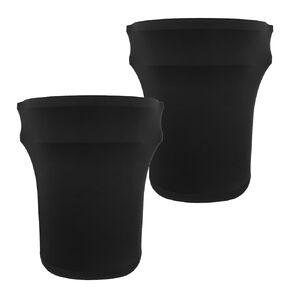 32 Gallon Stretch Spandex Trash Can Cover, 1 Pack Outdoor Fitted Waste Container Cover Round Garbage Can Covers for Wedding Party Fundraiser Decor, Without Trash Can (Black)