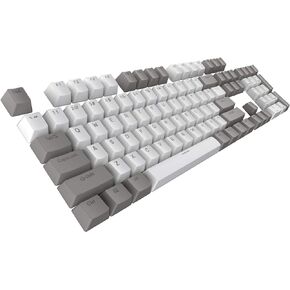 TECWARE PBT Keycaps Two Tone Keycap Set, Full Keys 111 Keys with Keycap Puller, Double Shot Gaming Keycaps for Mechanical Keyboards Keyboard Keys, English (US, ANSI) (Black/Gray)