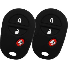 KeyGuardz Keyless Entry Remote Car Key Fob Outer Shell Cover Rubber Case for Toyota Tacoma Sequoia Sienna GQ43VT20T (Pack of 2)