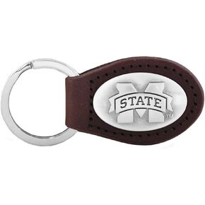 NCAA Mississippi State Bulldogs Zep-Pro Leather Concho Key Fob, Brown