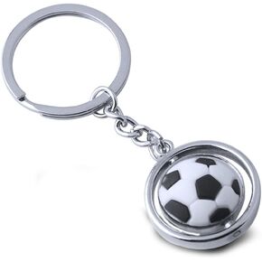 TOYMYTOY Soccer Ball Keychain - Metal Rotating 3D Sports Keychain, Football Key Ring, Birthday Gift