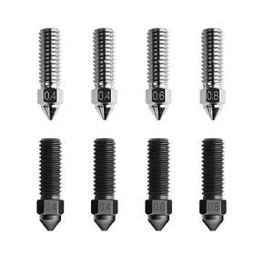 Comgrow K1 Nozzle Kits 0.4mm 0.6mm 0.8mm, 4pcs Hardened Steel Nozzles & 4pcs Copper Alloy Extruder Nozzles, High Thermal Conductivity High Flow for Creality Ender 3 V3 KE / K1 / K1 MAX/CR-M4
