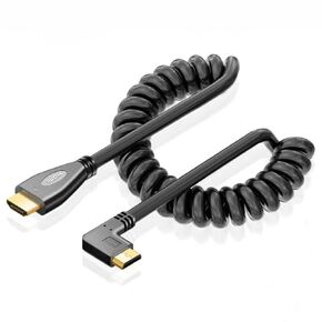 RIIPOO HDMI Coiled Cable - 6.6FT Coiled HDMI Cord Ultra HD 4K 60HZ 1080P 3D Male to Male for HDTV, Projector, Computer, Roku, Xbox, PS4/5 - Durable & Flexible Short HDMI Connector (Straight)
