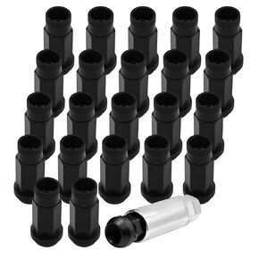 M12x1.5 Wheel Lug Nuts Aftermarket, 22 PCS 12mmx1.5 Thread Lug Nuts Chrome with Cone Seat, 1.88'' Tall 17mm 12-1.5 Open End Lug Nuts Compatible with Honda, Mitsubishi, Mazda, etc.