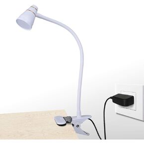 LED Clip Desk Lamp, Headboard Light with Strong Clamp, Bed Reading Light with 3000k-6500K Adjustable Color Temperature Options for Brighter Illumination (Black)