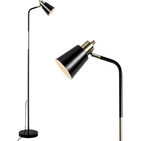 NIOSTA Floor Lamp, Industrial Floor Lamp Height Adjustable 360°Rotation Lampshade Modern Standing Lamp, Floor Lamps for Living Room, Office, Bedroom Reading, Work etc(Black)