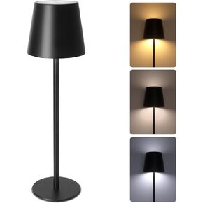 ORALUCE Cordless Table Lamp Rechargeable, Battery Operated LED Desk Lamp with USB Type-C Charging Port, 3 Color Stepless Dimming LED Lamp for Bedroom/Restaurant/Party/Coffee Shop/Camping/Bars, 1 Pack