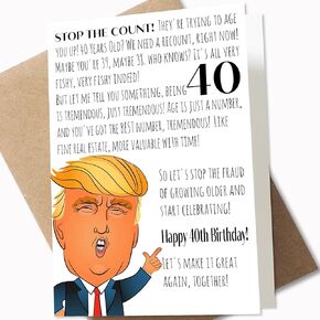 GIFTSFARM Funny 40th Birthday Card, 40th Birthday Gifts for Women Men, Birthday Card Decoration Gifts for Him or Her Turning 40 Years Old (5 x 7 Inch Birthday Card with Kraft Envelope)