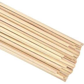 Wooden Dowel Rods 1 x 24 Inch Round Unfinished Hardwood Craft Sticks for DIY Lollipops Cake Support, 12 Pieces