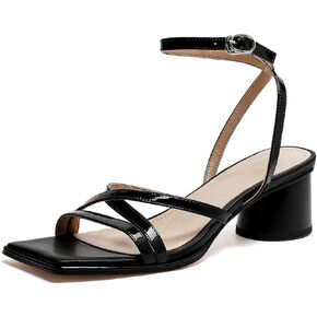Strappy Platform Heels for Women Square Chunky Open Toe High Heeled Sandals Block Heels Ankle Buckle Heeled Sandals