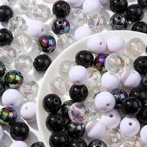 16mm Acrylic Beads Multicolor Beads Pen Beads Bubblegum Beads DIY Beading Hairband Bracelets Necklace Craft for DIY Jewelry Making (Double Cloud)