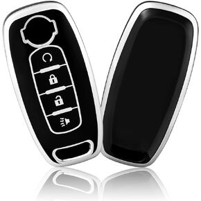 غطاء غطاء مفتاح Fob من OFFCURVE لنيسان، حامل غطاء حافظة مفتاح Fob لعام 2023 2024 Nissan Pathfinder Rouge 4Runner 4 أزرار ملحقات السيارة الذكية للمفتاح عن بعد، أرجواني