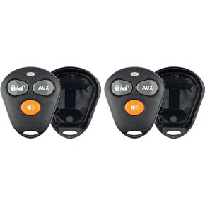 KeylessOption Keyless Entry Remote Control Starter Car Key Fob Case Shell Outer Cover 2 Button Pads For Viper Aftermarket Alarm (Pack of 2)
