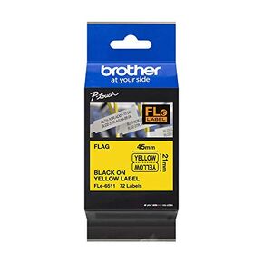 Brother FLe6511 21mm x 45mm Yellow Non-Laminated Flag Labels