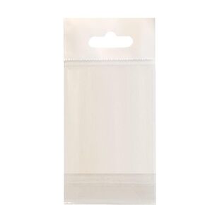 100 Pcs White Hanging Header Clear Flat Cello/Cellophane Bags Good for Candies, Cookies, Bakery Goods, Soap, Other Goodie Treats (2" x 3" (50.8 x 76.2mm))