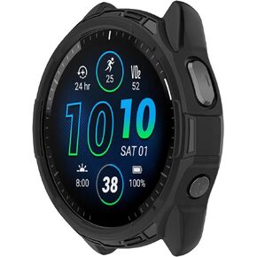 Case Cover Compatible with Garmin Forerunner 965, Disscool Soft Anti Drop TPU Protective Cases Smart Watch Accessories(Black) in Saudi Arabia