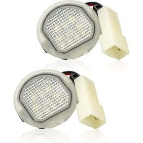 Side Mirror Puddle Light LED Lamp Lights Assambly Fit for GMC Sierra Yukon Chevrolet Silverado 1500 2500 HD 3500 HD Tahoe Cadillac Escalade Buick LaCrosse Replace 23463325 23463326 84408372