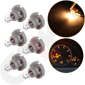 SCITOO 6Pcs T4.2 Neo Wedge Halogen Light Bulbs Instrument Gauge Cluster Light Bulbs for A/C Light