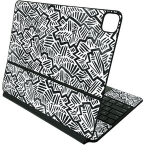 MightySkins Glossy Glitter Skin Compatible with Apple Magic Keyboard for iPad Pro 12.9" (3rd-6th Generation) - Abstract Black | Protective, Durable High-Gloss Glitter Finish | Made in The USA