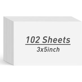 Shindel 102 Sheets White Cardstock Paper, Heavy Duty Construction Paper Kids Art Crafts Card for Art Class Invitation Making Scrapbooking 250gsm