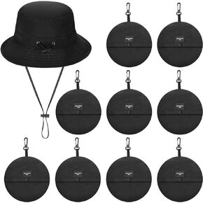 10 Pcs Waterproof Bucket Rain Hat Quick Dry Sun Hat with Adjustable String Hat for Men Women Fishing Beach