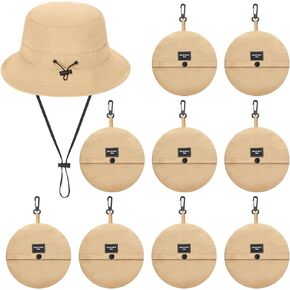 10 Pcs Waterproof Bucket Rain Hat Quick Dry Sun Hat with Adjustable String Hat for Men Women Fishing Beach