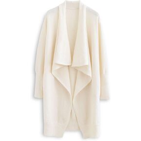 CHICWISH Women's Open Front Waterfall Longline Knit Cardigan Coatigan Light Jacket