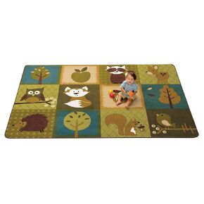 Carpets for Kids 22726 KIDSoft Nature's Friends Toddler Classroom Kids Room Rug 9ft X 6ft Rectangle Nature Colors Brown