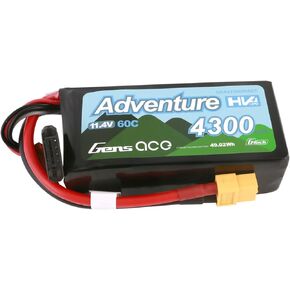 Gens ace G-Tech Adventure High Voltage 11.4V 4300mAh 60C 3S Lipo Battery with XT60 Plug