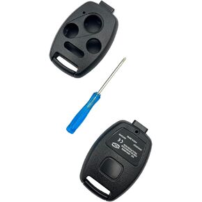 Cutting Not Required - Replacement Keyless Entry Remote Key Fob Shell Case fits Honda Accord/Civic/CR-V/Fit/Odyssey/Pilot/Ridgeline/CR-Z Key Fob Cover (3 Button 1 Pcs)