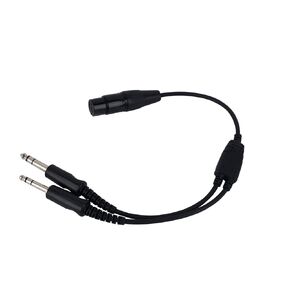 5 Pin XLR Connector U174 Adapter Female Dual Male Twin Plug Aplitter Cable Cord for Airbus Bose a320 a20 a30 Pilot Aviation Headet GA Headphone(5-pin,Black,Wired)