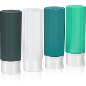 4 Pack Travel Bottles for Toiletries, TSA Approved Travel Size Bottles Leakproof Silicone Portable Refillable Travel Containers for Shampoo Conditioner Body Lotion Soap Liquids (3oz 89ml)