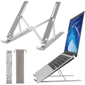 Laptop Stand for Desk, 6-Corner Portable Foldable Laptop Stand, Aluminum Ergonomic Non-Slip Laptop Stand, Compatible with 9-15.6 Inch Laptops, Tablets, Phones, Gray in Saudi Arabia