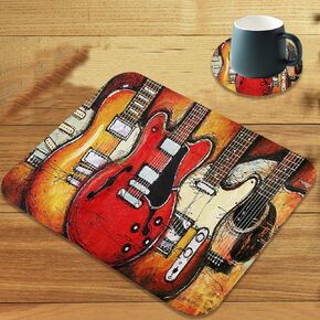 Gaming Mouse Pad,American Flag Art Bald Eagle Customized Designs Non-Slip Rubber Base Gaming Mouse Pads and Coaster Set,Suitable for Office Computers and notebooks. Ideal for Working Or Game