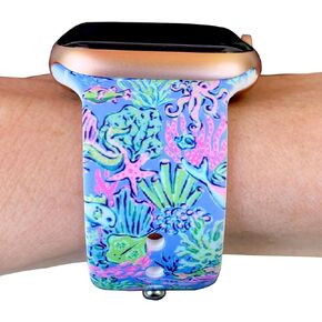 Printed Watch band for women - Compatible with watch bands 38mm 40mm 41mm 42mm 44mm 45mm silicone replacement for iWatch bands series 9 8 7 6 5 4 3 2 1 se
