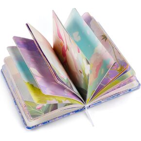 OMEYA Leather Beautiful Journal, Blank Colorful Notebooks for Women Girls Gift, Hardcover Art Sketchbook Personal Diary Writing Journal to Write in, Thick Pages (Butterfly Sea)