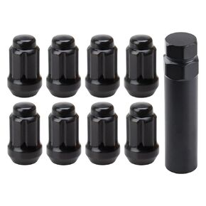 Tusk Tapered Spline Drive Lug Nut Kit with Lug Nut Key 12mm x 1.50mm Thread Pitch (8 Pack) Black - for Polaris Ranger 1000 Crew
